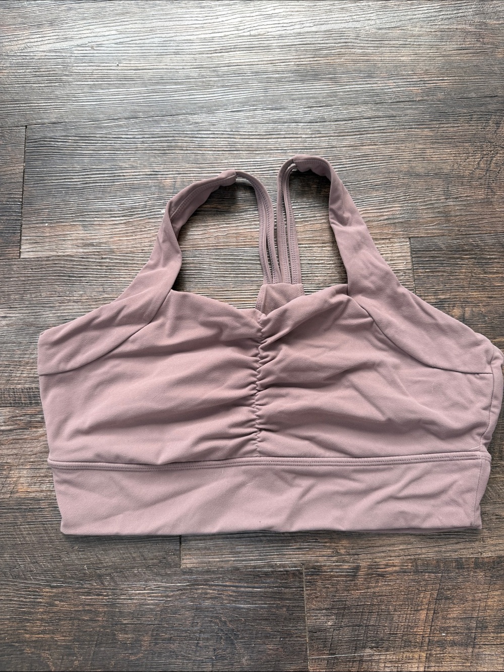 Mauve Ruched Sports Bra - Women Intimates
